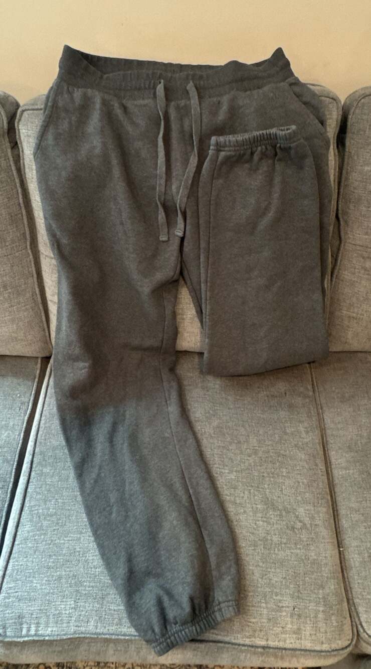 American Tall Men's Gray Cotton Fleece Jogger Sweatpants Size L/T
